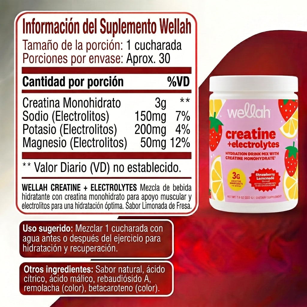 Wellah Creatine + Hydration Limon